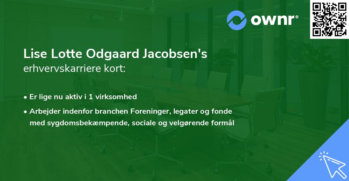 Lise Lotte Odgaard Jacobsen's erhvervskarriere kort