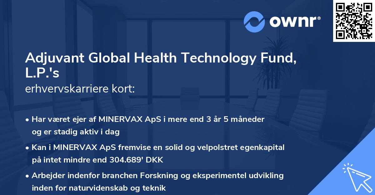 Adjuvant Global Health Technology Fund, L.P.'s erhvervskarriere kort