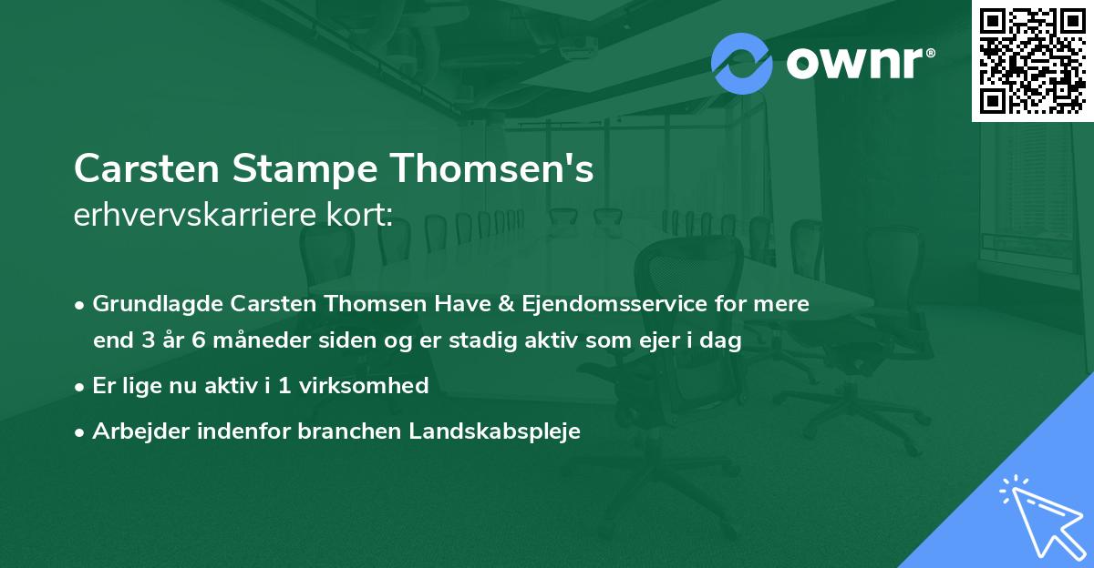 Carsten Stampe Thomsen's erhvervskarriere kort