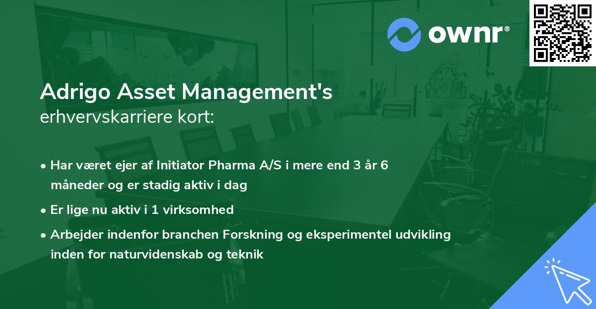 Adrigo Asset Management's erhvervskarriere kort