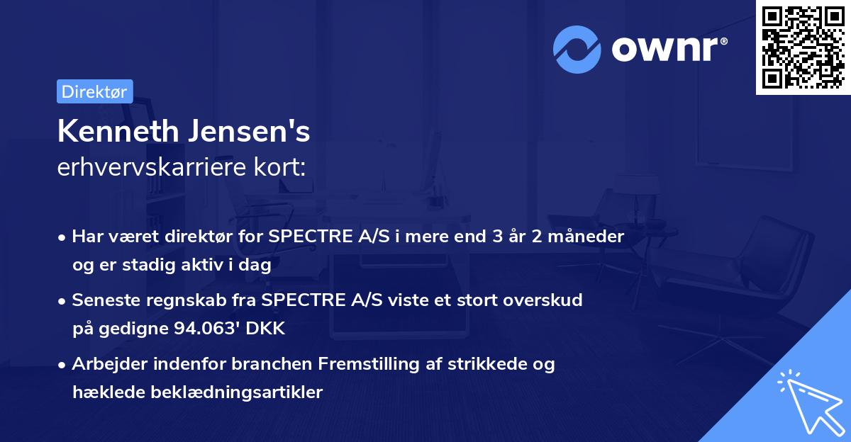 Kenneth Jensen's erhvervskarriere kort