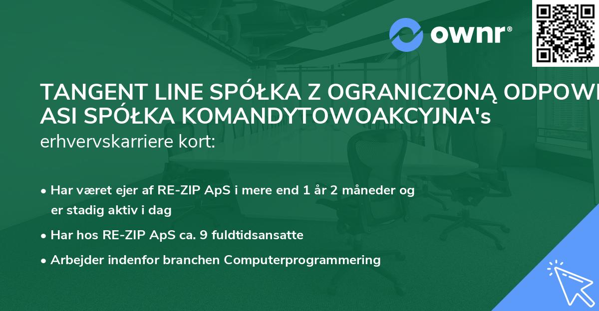 TANGENT LINE SPÓŁKA Z OGRANICZONĄ ODPOWIEDZIALNOŚCIĄ ASI SPÓŁKA KOMANDYTOWOAKCYJNA's erhvervskarriere kort