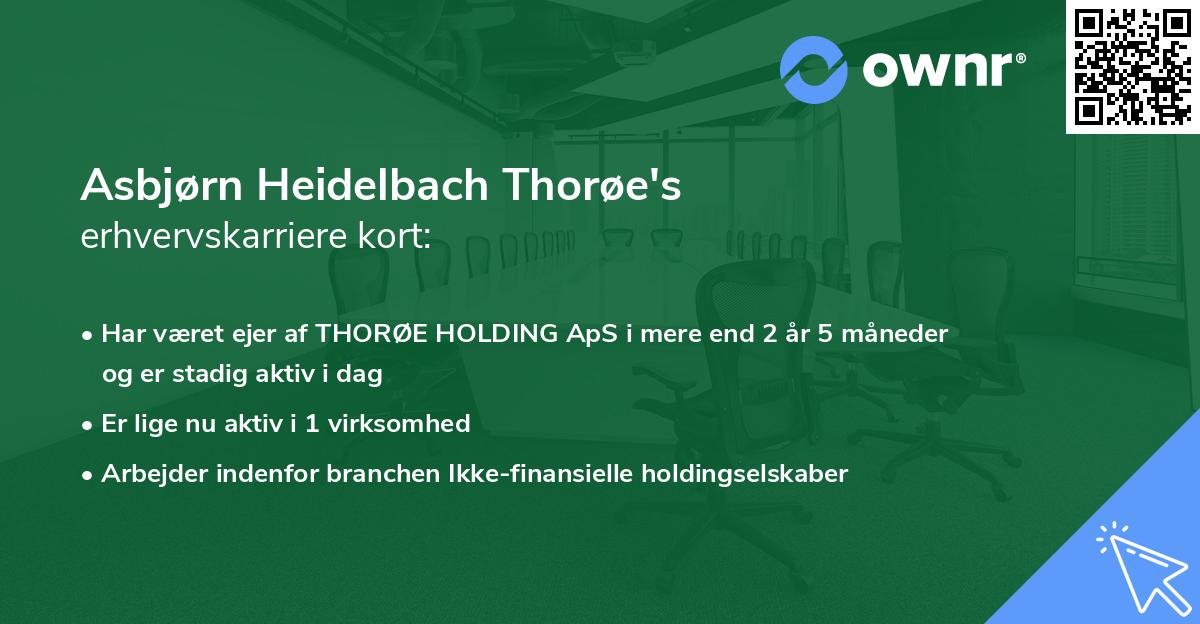 Asbjørn Heidelbach Thorøe's erhvervskarriere kort