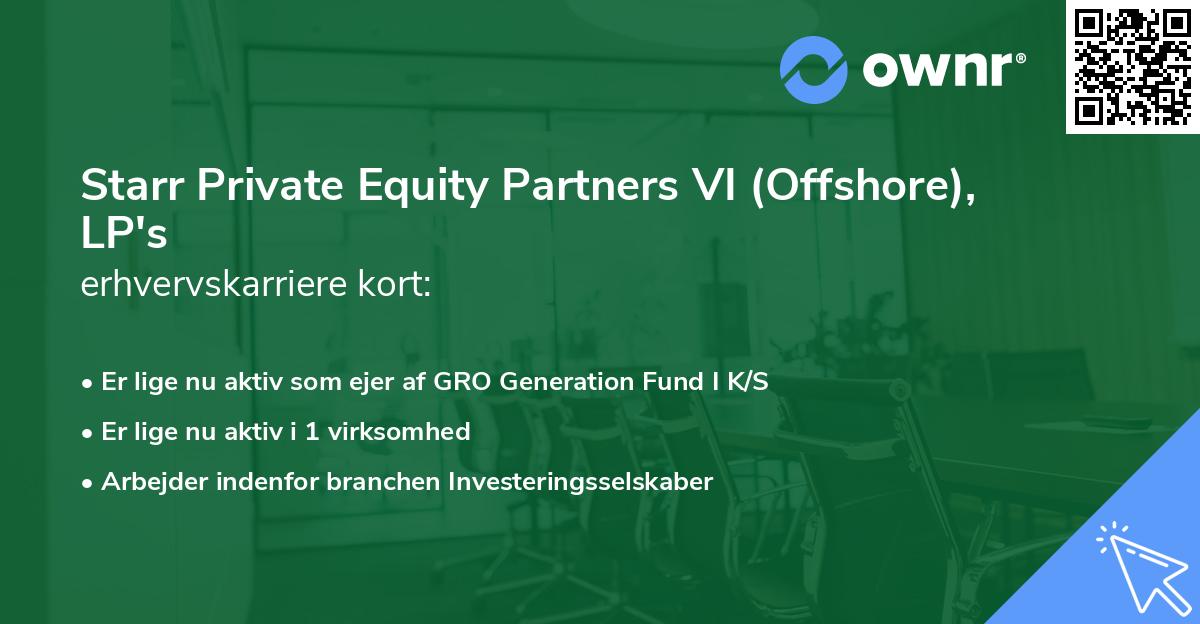 Starr Private Equity Partners VI (Offshore), LP's erhvervskarriere kort