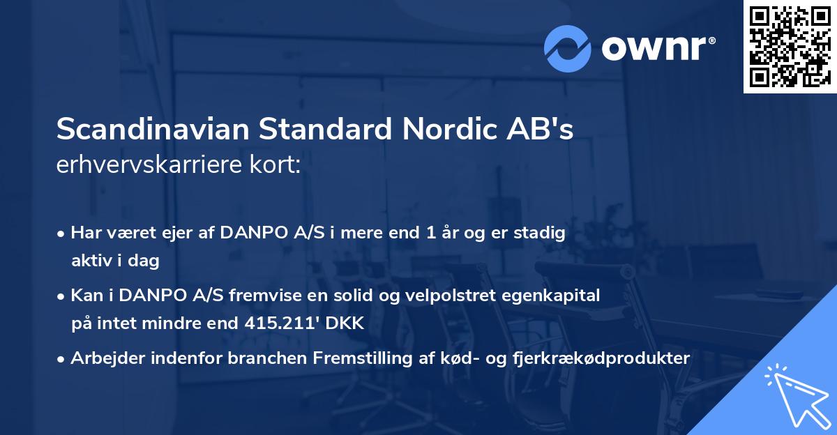 Scandinavian Standard Nordic AB's erhvervskarriere kort