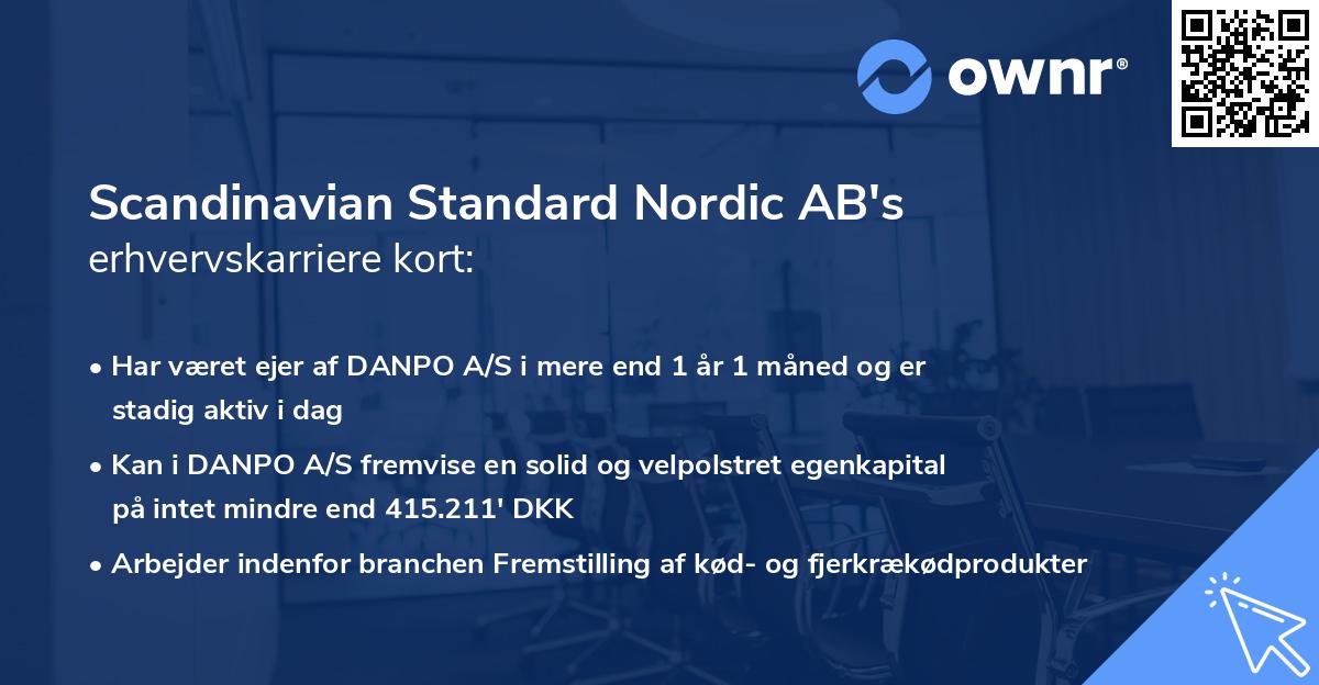 Scandinavian Standard Nordic AB's erhvervskarriere kort