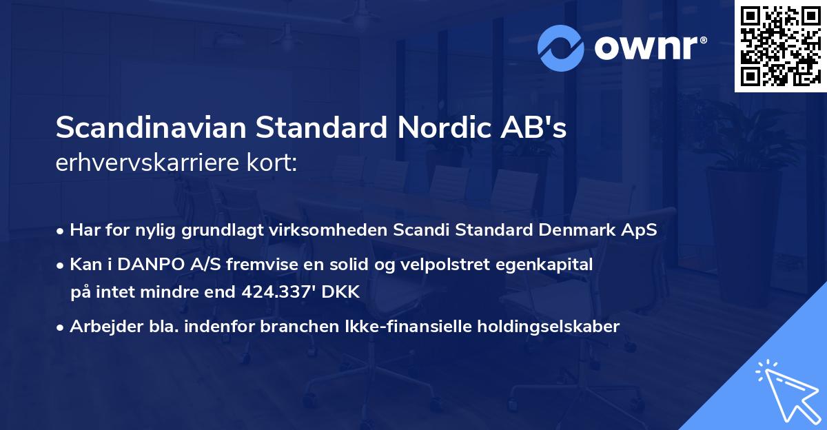 Scandinavian Standard Nordic AB's erhvervskarriere kort