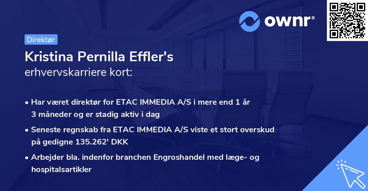 Kristina Pernilla Effler's erhvervskarriere kort
