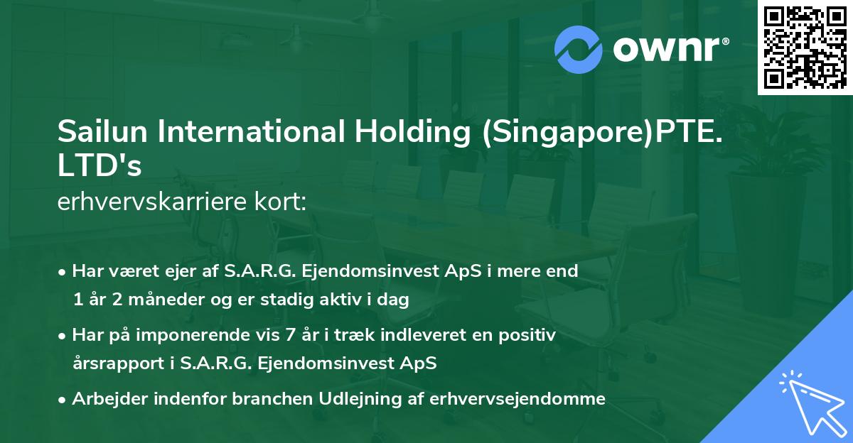 Sailun International Holding (Singapore)PTE. LTD's erhvervskarriere kort