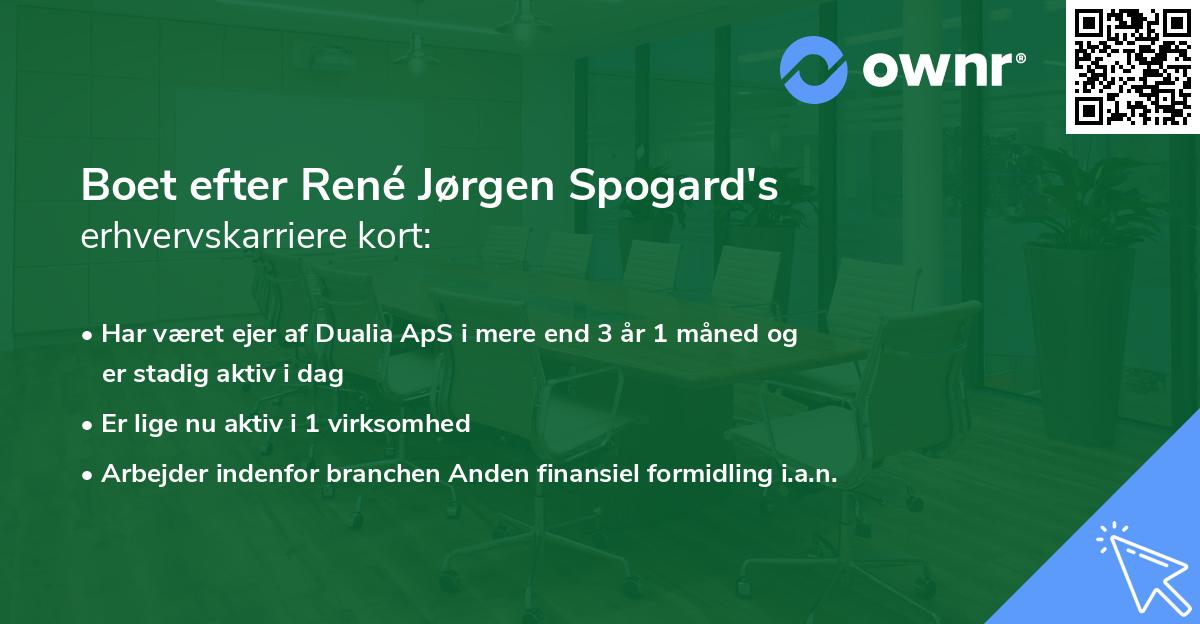 Boet efter René Jørgen Spogard's erhvervskarriere kort