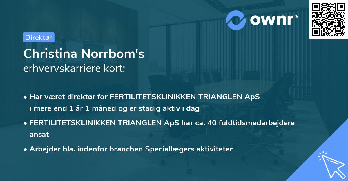 Christina Norrbom's erhvervskarriere kort