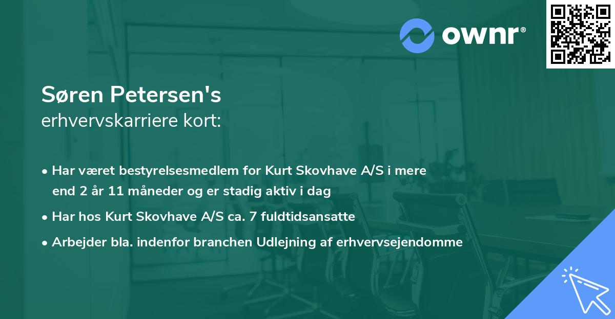Søren Petersen's erhvervskarriere kort