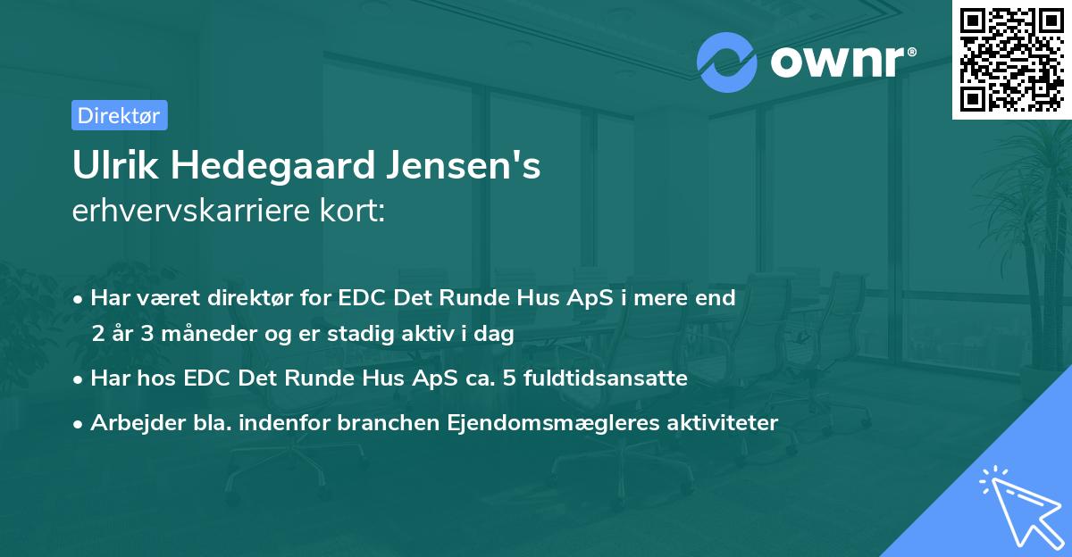 Ulrik Hedegaard Jensen's erhvervskarriere kort