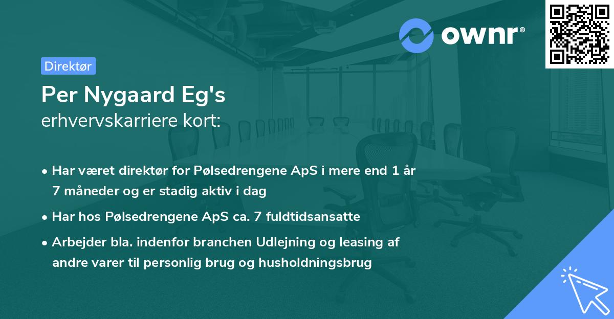 Per Nygaard Eg's erhvervskarriere kort