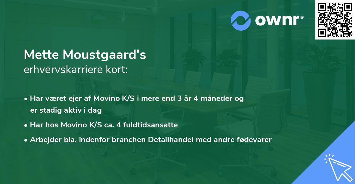 Mette Moustgaard's erhvervskarriere kort