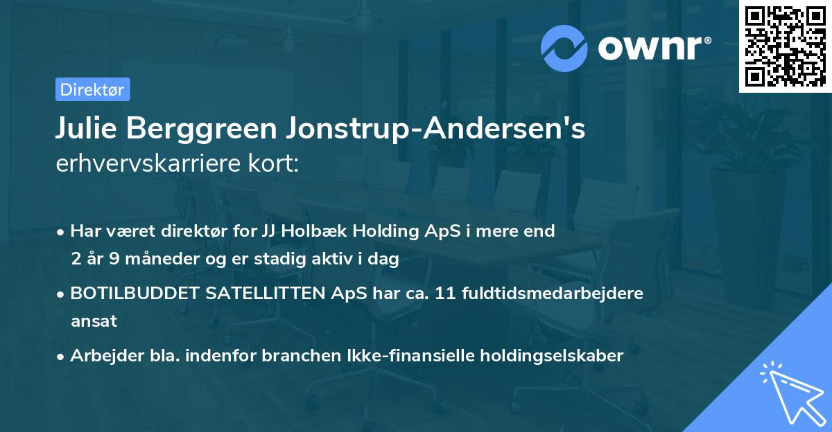 Julie Berggreen Jonstrup-Andersen's erhvervskarriere kort