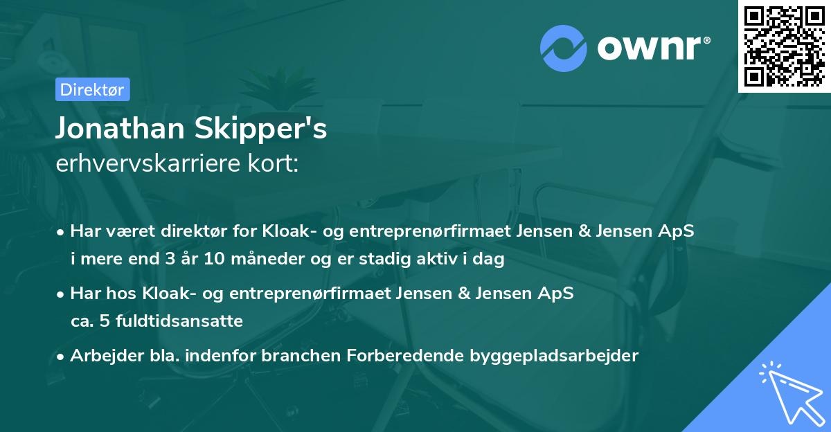 Jonathan Skipper's erhvervskarriere kort