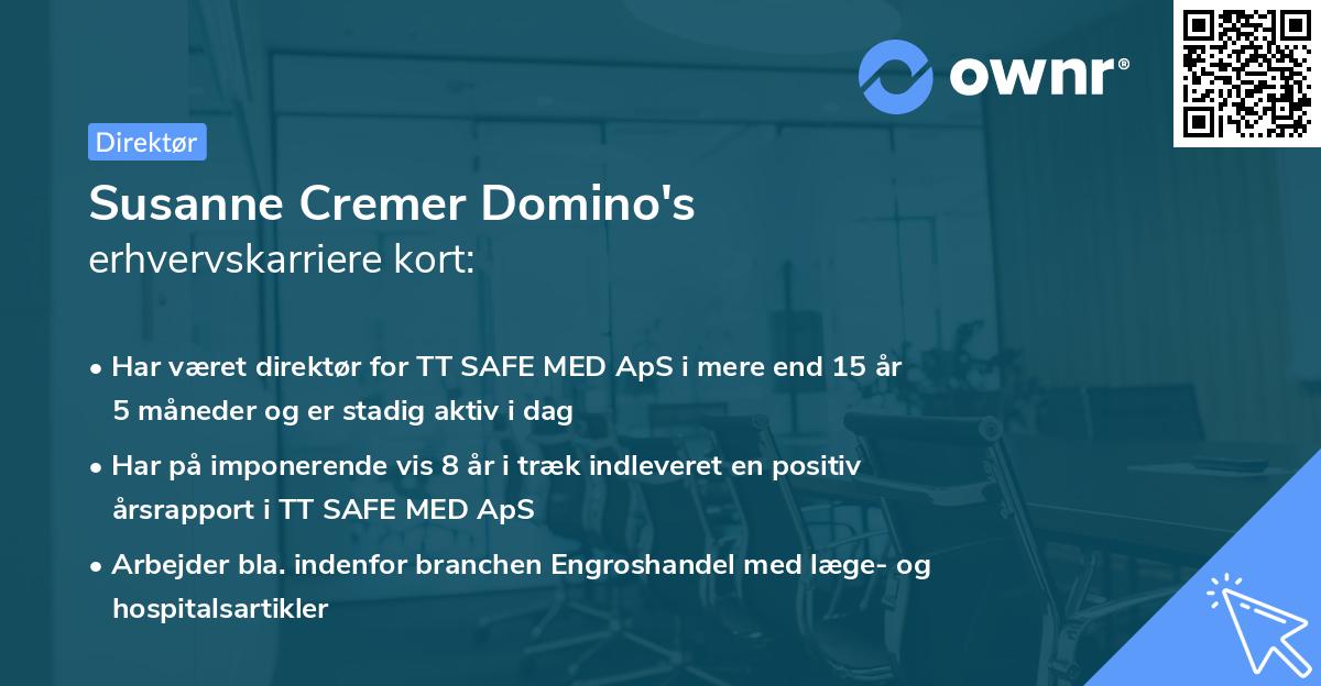 Susanne Cremer Domino's erhvervskarriere kort