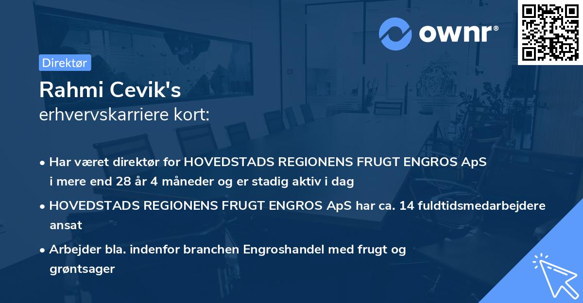 Rahmi Cevik's erhvervskarriere kort