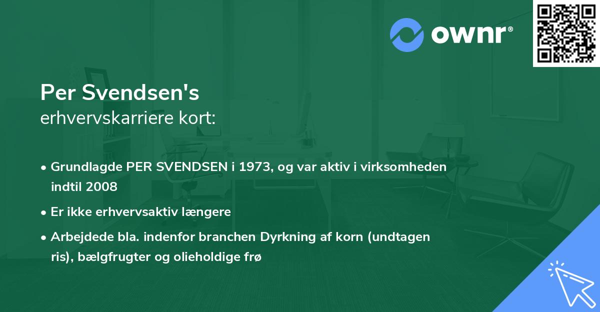 Per Svendsen's erhvervskarriere kort
