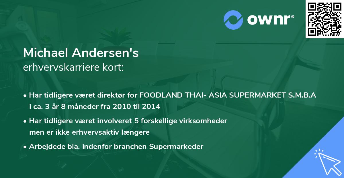 Michael Andersen's erhvervskarriere kort