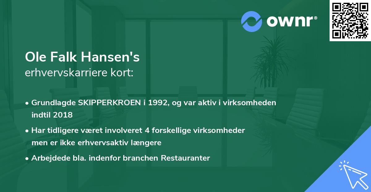 Ole Falk Hansen's erhvervskarriere kort