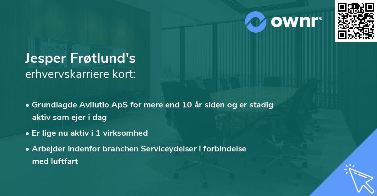 Jesper Frøtlund's erhvervskarriere kort
