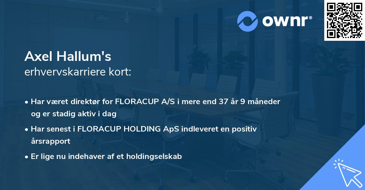 Axel Hallum's erhvervskarriere kort