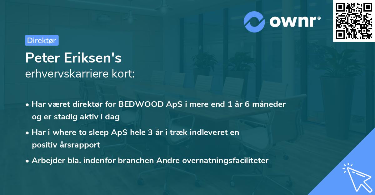 Peter Eriksen's erhvervskarriere kort