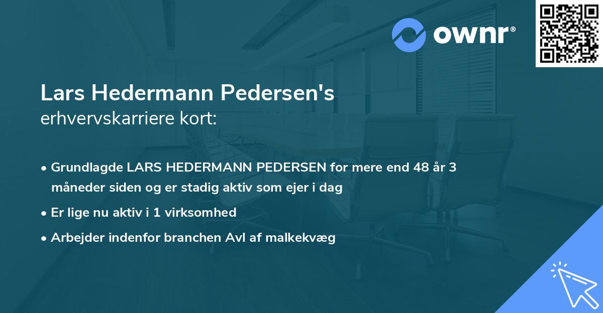 Lars Hedermann Pedersen's erhvervskarriere kort