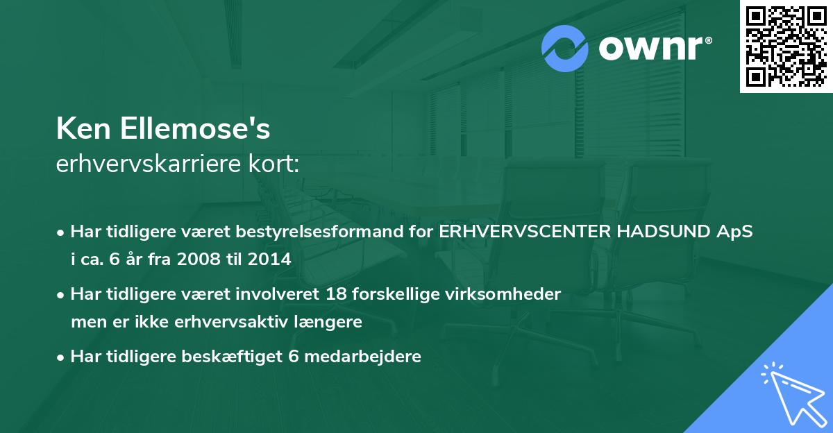 Ken Ellemose's erhvervskarriere kort