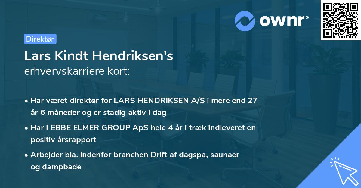Lars Kindt Hendriksen's erhvervskarriere kort
