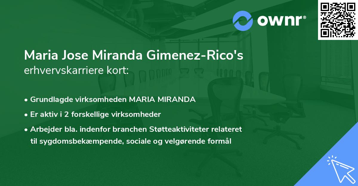 Maria Jose Miranda Gimenez-Rico's erhvervskarriere kort