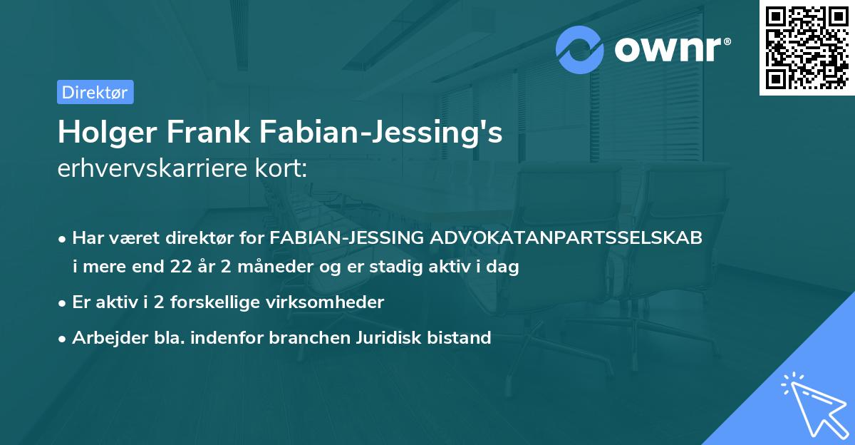 Holger Frank Fabian-Jessing's erhvervskarriere kort