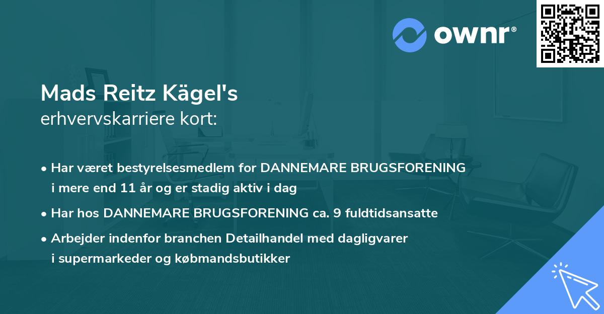 Mads Reitz Kägel's erhvervskarriere kort
