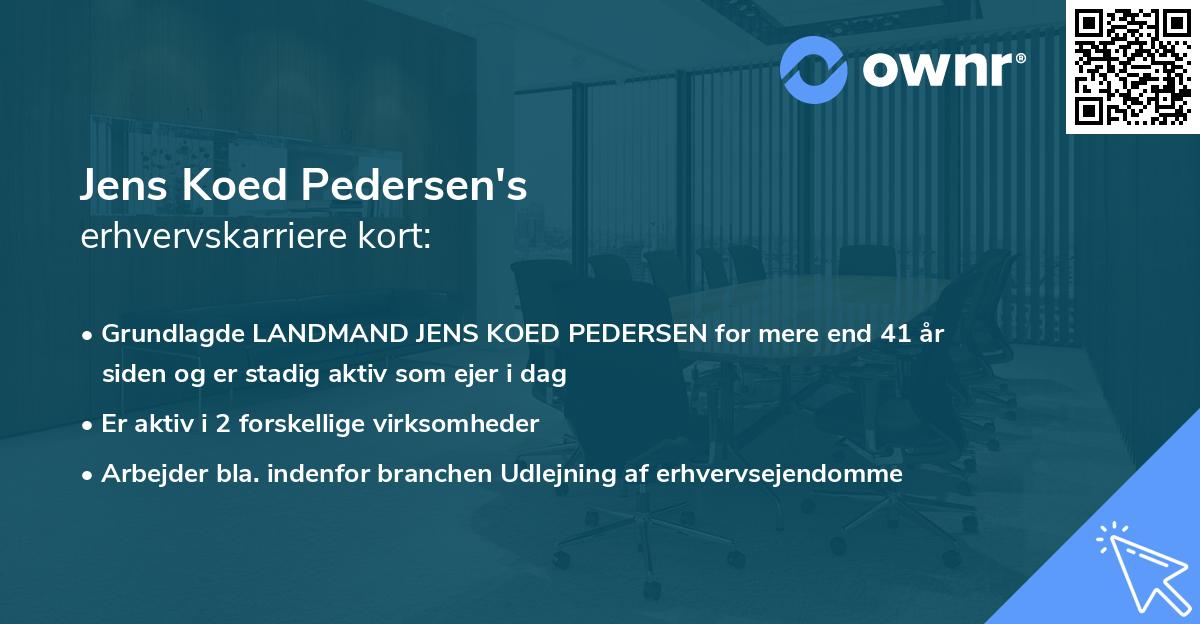 Jens Koed Pedersen's erhvervskarriere kort