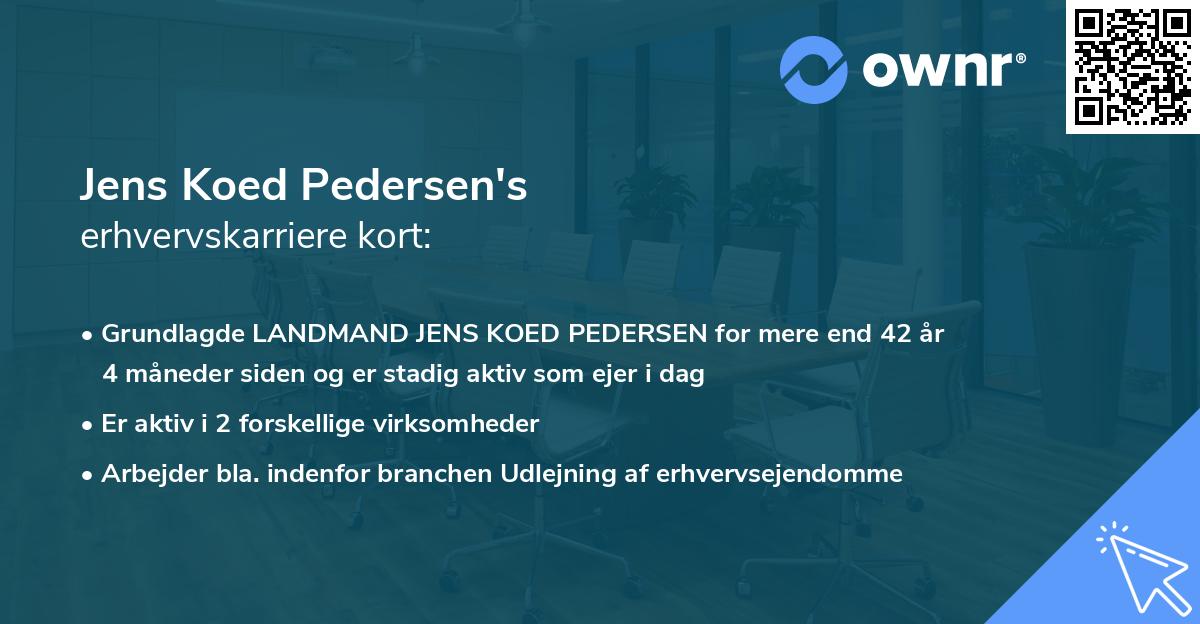 Jens Koed Pedersen's erhvervskarriere kort
