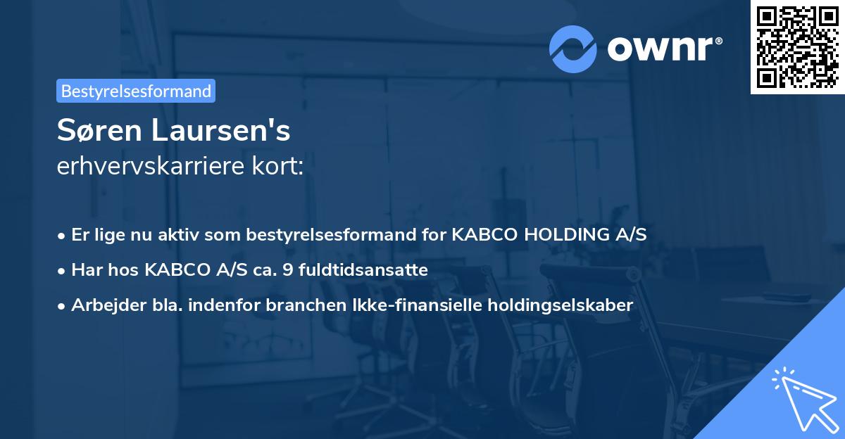 Søren Laursen's erhvervskarriere kort