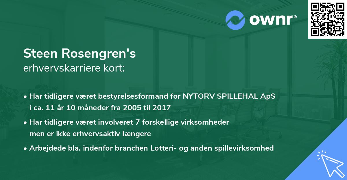 Steen Rosengren's erhvervskarriere kort