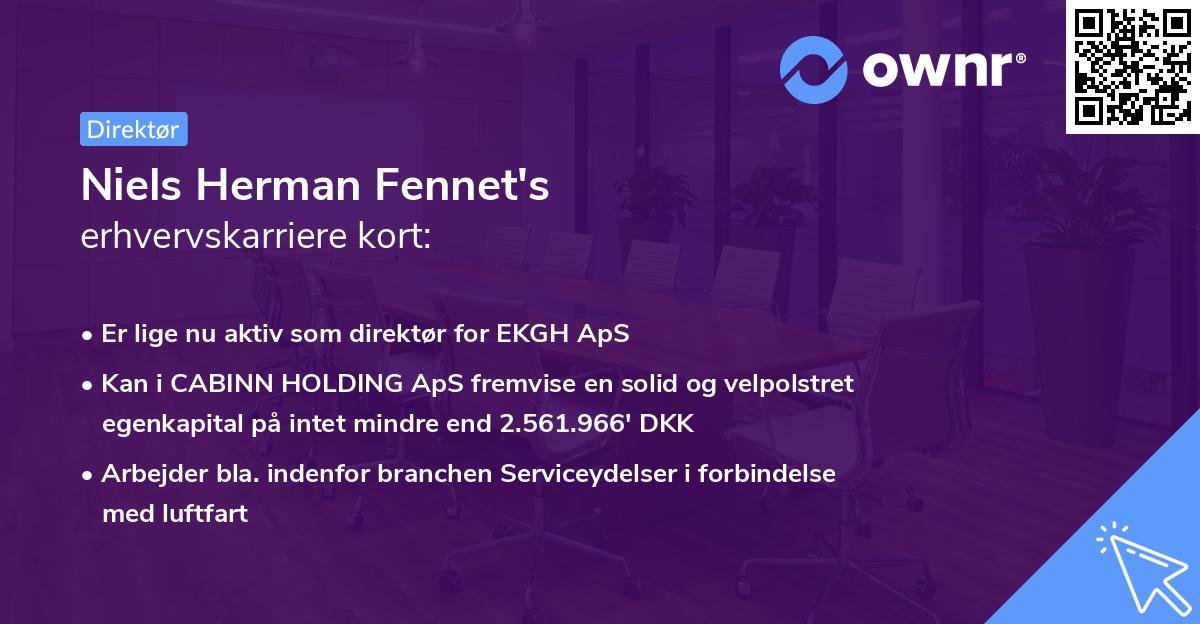 Niels Herman Fennet's erhvervskarriere kort