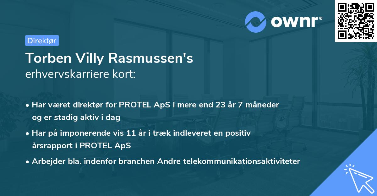 Torben Villy Rasmussen's erhvervskarriere kort