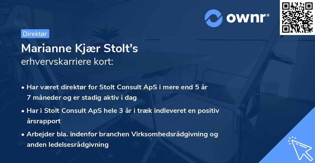Marianne Kjær Stolt's erhvervskarriere kort
