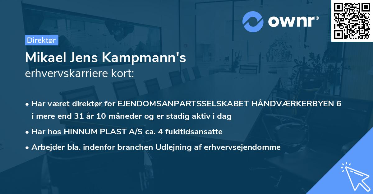 Mikael Jens Kampmann's erhvervskarriere kort