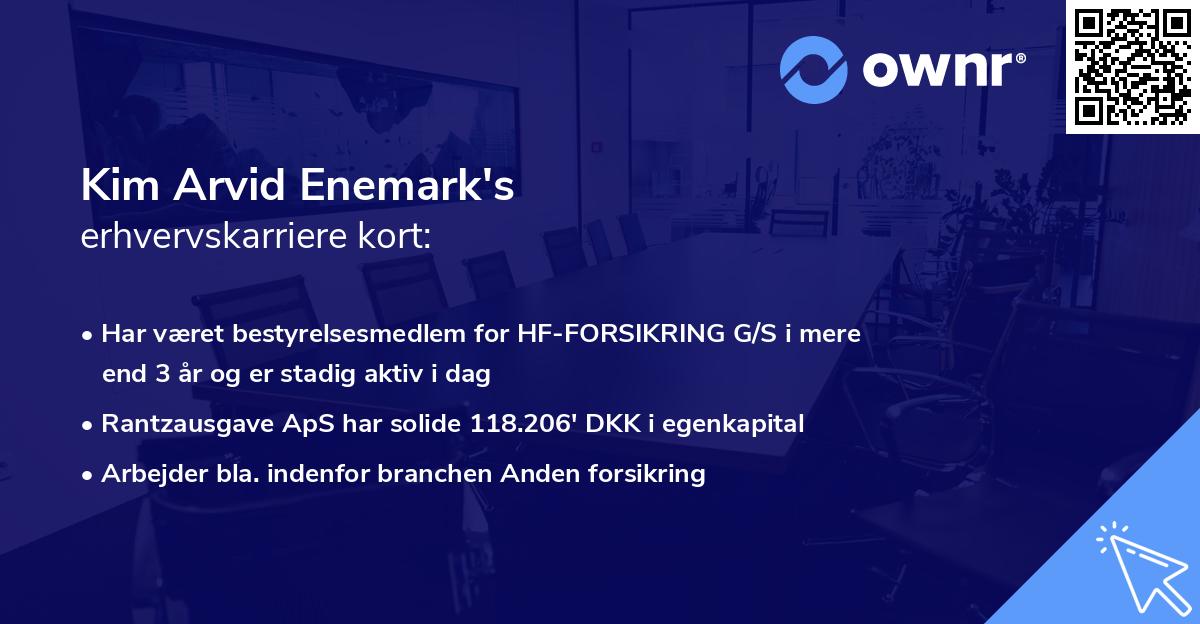 Kim Arvid Enemark's erhvervskarriere kort