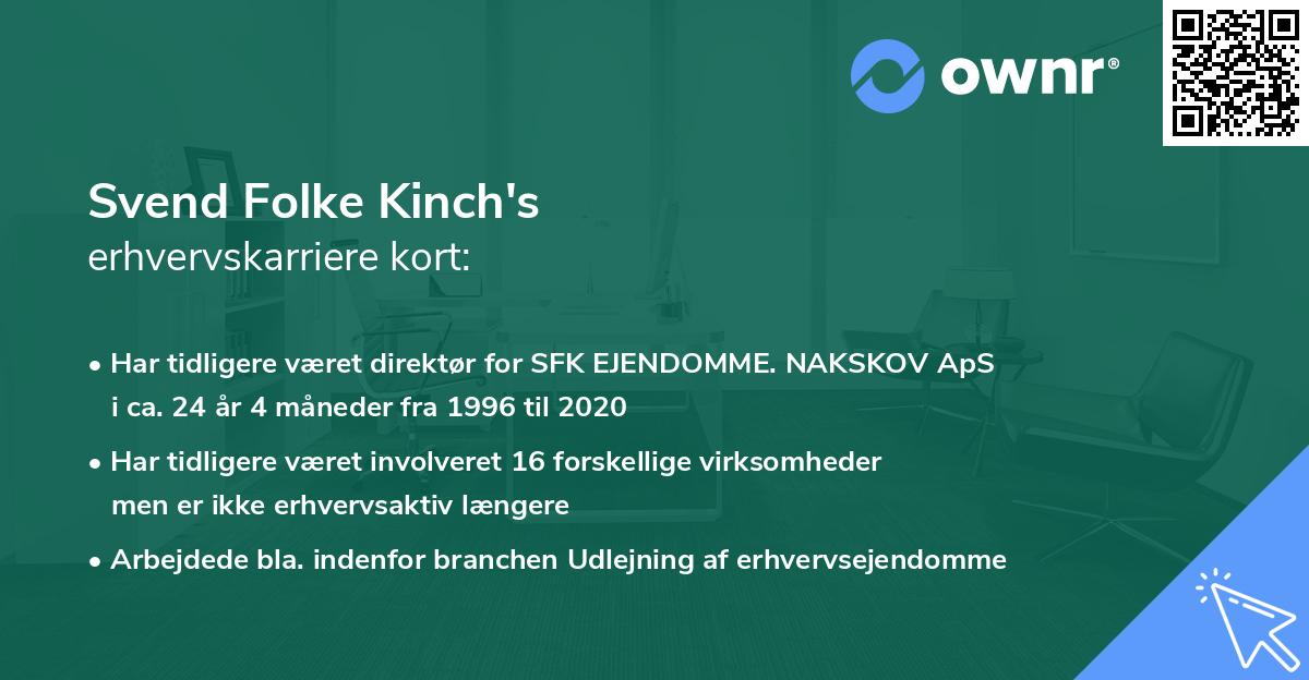 Svend Folke Kinch's erhvervskarriere kort