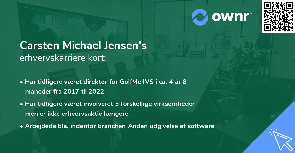 Carsten Michael Jensen's erhvervskarriere kort