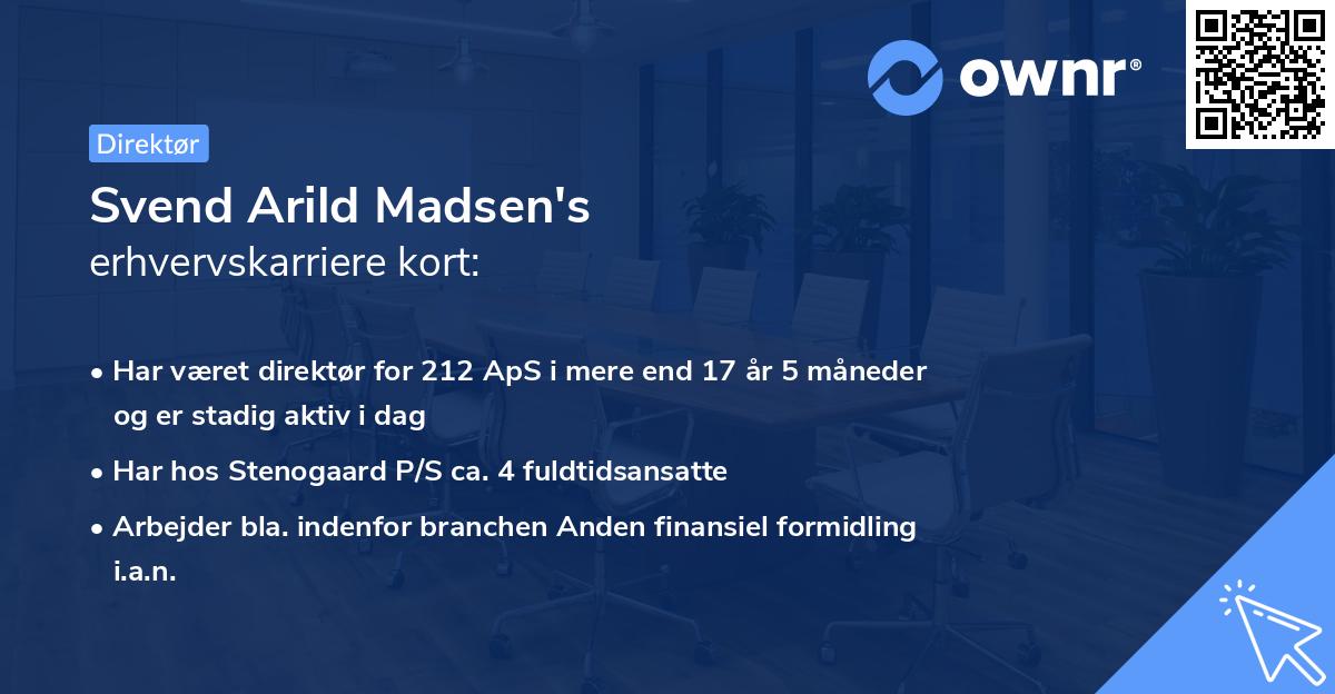 Svend Arild Madsen's erhvervskarriere kort