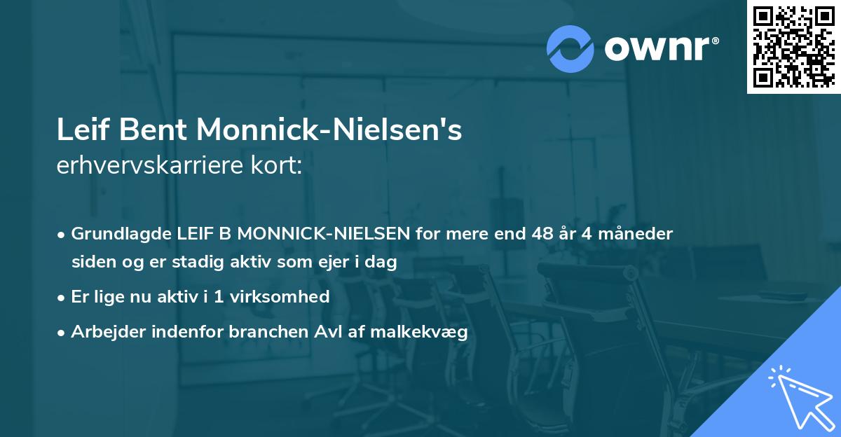 Leif Bent Monnick-Nielsen's erhvervskarriere kort