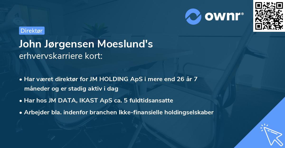 John Jørgensen Moeslund's erhvervskarriere kort