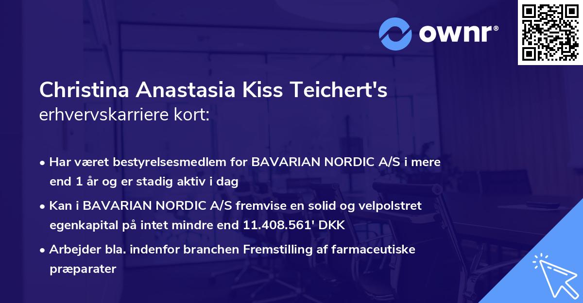 Christina Anastasia Kiss Teichert's erhvervskarriere kort